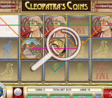Cleopatra's Coins Pokie Play Screen