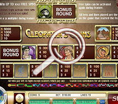 Cleopatra's Coins Pokie Bonus Round