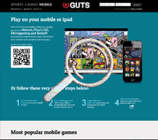 Guts Mobile Casino Page
