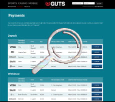 Guts Casino Deposit Page