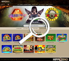 Hippozino Casino Jackpot Games Page
