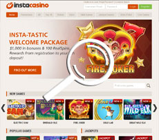 InstaCasino Home Page