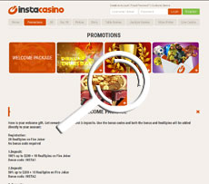 InstaCasino Promotions Page