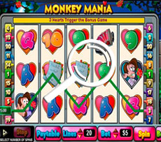 Monkey Mania pokie Play Screen