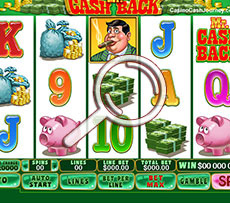 Mr Cash Back Pokie play Screen