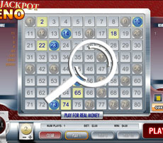 Vegas Jackpot Keno Play Screen